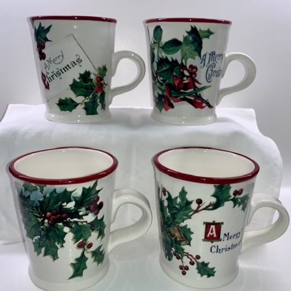 Williams Sonoma Other - Williams Sonoma Vintage Christmas Postcard Mug Set